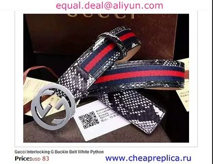 Gucci Interlocking G Buckle Belt White Python Replica for Sale