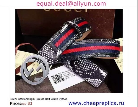 Gucci Interlocking G Buckle Belt White Python Replica for Sale