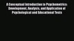 Download A Conceptual Introduction to Psychometrics: Development Analysis and Application of