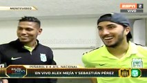 Alexander Mejía y Sebastián Pérez hablaron tras la goleada por 0-4 de Nacional a Peñarol · Copa Libertadores 2016 (grupo 4, fecha 4 )