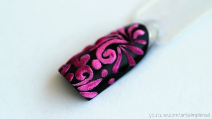 Бархатный песок цветными акрилами - Acrylic Powder Nail Art