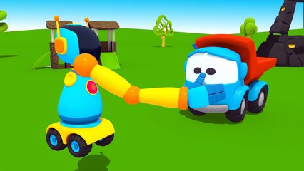 Cartoon Trucks - Leo & Lifty's ROBOT Construction Cartoon!