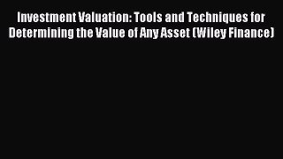 Read Investment Valuation: Tools and Techniques for Determining the Value of Any Asset (Wiley