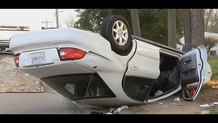 Car flips onto roof in Chesterfield