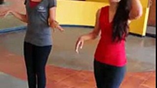 Two Indian Girls dancing to a Bollywood song