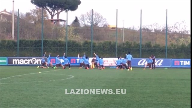 Lazio-Sparta Praga, la rifinitura dei biancocelesti a Formello (16.03.2016)