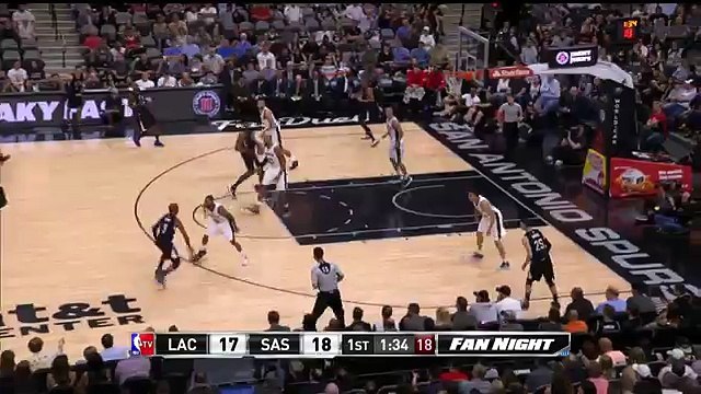 Chris Paul Crosses Up Shoeless Patty Mills - Clippers vs Spurs - March 15, 2016 - NBA 2015-16 Season