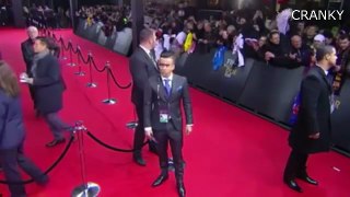 Cristiano Ronaldo Funny Reaction To Fan Falling On Red Carpet 12/01/2015