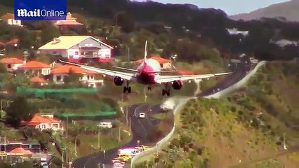 Wind swept planes struggle to land straight at Funchal airport   Daily Mail Online (News World)