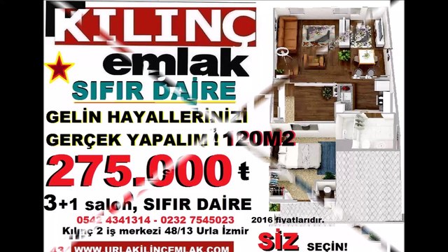130.000 tl' ye sıfır urla satılık daire : Urla'da TAKSİTLE sıfır ev satılık daire veriyoruz DOGRU ADRES KILINÇ EMLAK