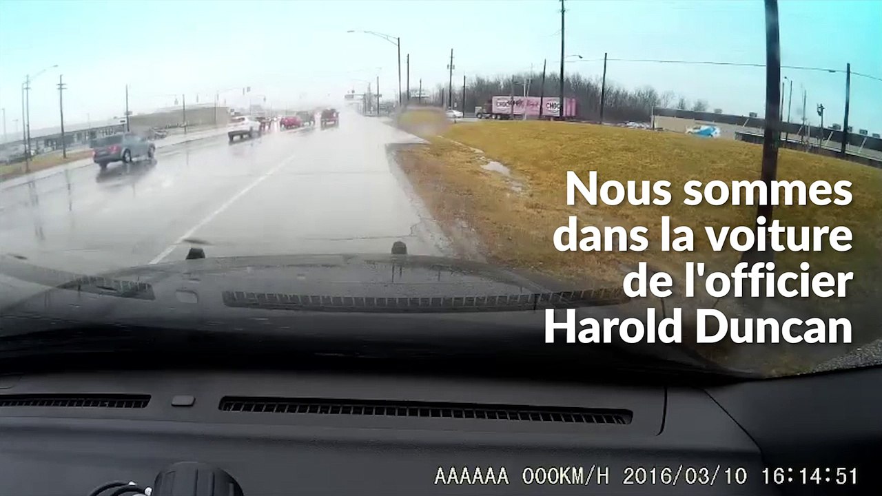 Sa voiture est défoncée sous ses yeux par une grosse locomotive