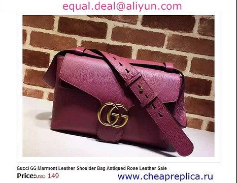 Gucci GG Marmont Leather Shoulder Bag Antiqued Rose Leather Replica