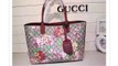 Gucci Reversible GG Blooms Leather Tote Antique Rose Leather Detail Replica for Sale