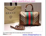 Gucci Medium Vintage Web Top Handle Bag with Bee Embroidery Replica