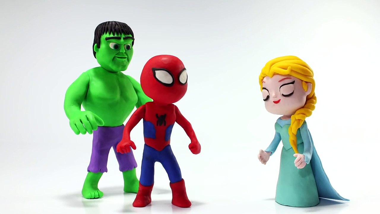Spiderman & Pink Spidergirl Pregnant Stop Motion Play Doh Superhero Fun in Real Life