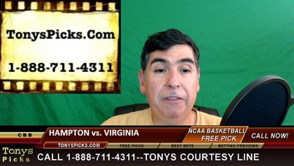 College Basketball Free Pick Virginia Cavaliers vs. Hampton Pirates Prediction Odds Preview 3-17-2016