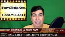 College Basketball Free Pick Texas A M Aggies vs. Green Bay Phoenix Prediction Odds Preview 3-18-2016