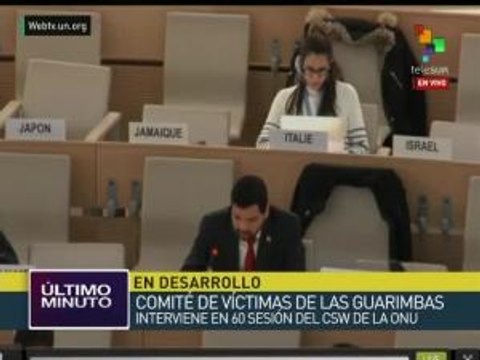 Comité de Víctimas de Guarimbas interviene en sesión de CSW en la ONU