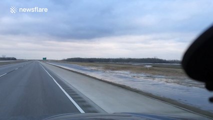 Quick snow melt causing rising water in southern Manitoba, Canada