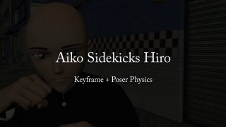 Aiko Sidekicks Hiro (Keyframe + Poser Physics)