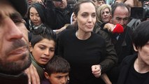 Angelina Jolie mobbed as she visits Greek refugee camp