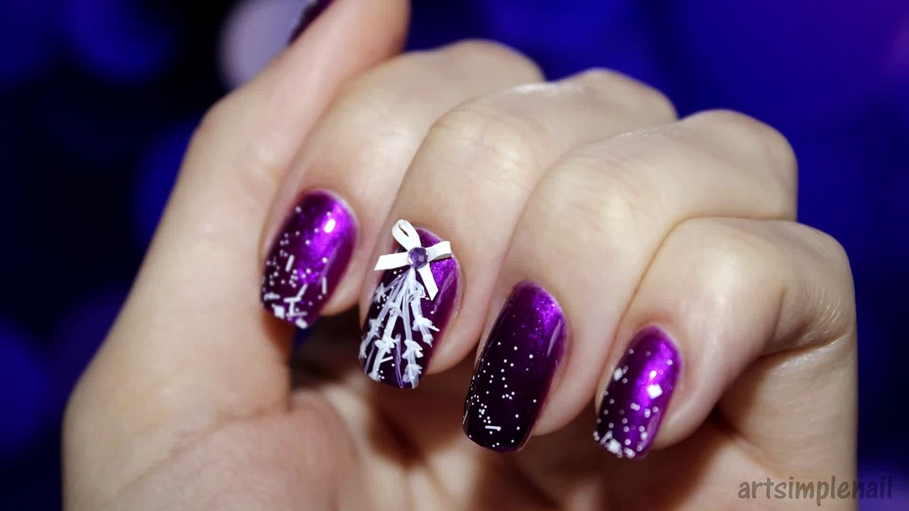 Новогодний маникюр 2016. Как сделать бант для ногтей - Bow 3D Nail Art