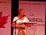 Shout Out 4 Maude Barlow speaks at Massey Hall Toronto Ontario for the Council of Canadians