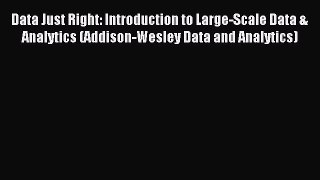 Read Data Just Right: Introduction to Large-Scale Data & Analytics (Addison-Wesley Data and