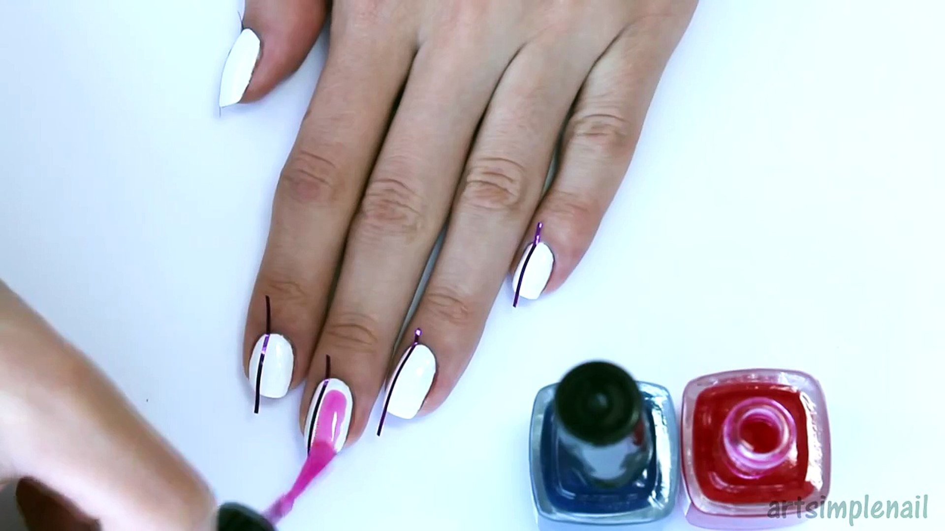 ⁣Легкий дизайн ногтей для начинающих в полоску - Полоски на ногтях - Stripe Nails