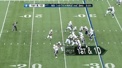 Chargers defense, sack, 6-yd loss