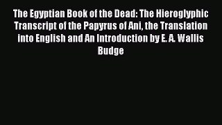 Download The Egyptian Book of the Dead: The Hieroglyphic Transcript of the Papyrus of Ani the