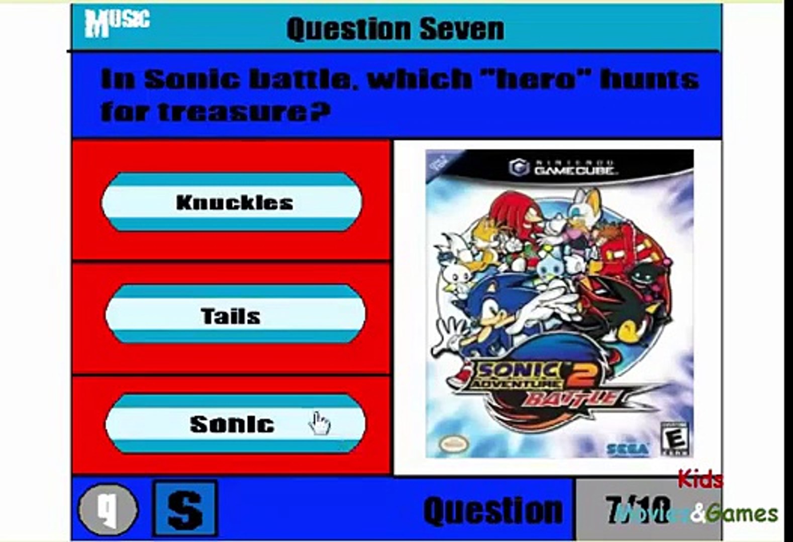 Sonic Quiz Game Fun Games Movies Education For Kids