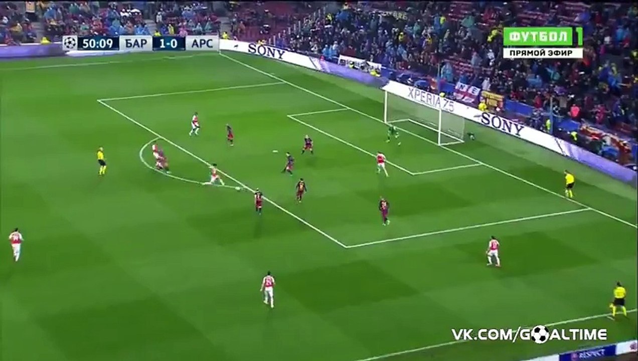 Mohamed Elneny Goal HD - Barcelona 1-1 Arsenal - 16-03-2016