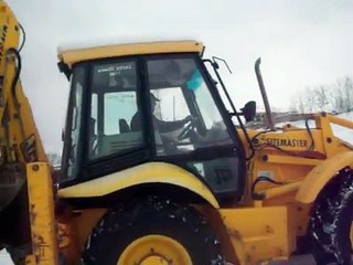 jcb 4cx ploughting snow part 1