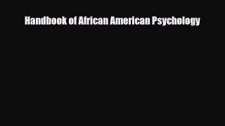 PDF Handbook of African American Psychology PDF Book Free