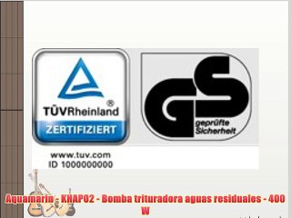 Aquamarin - KHAP02 - Bomba trituradora aguas residuales - 400 W