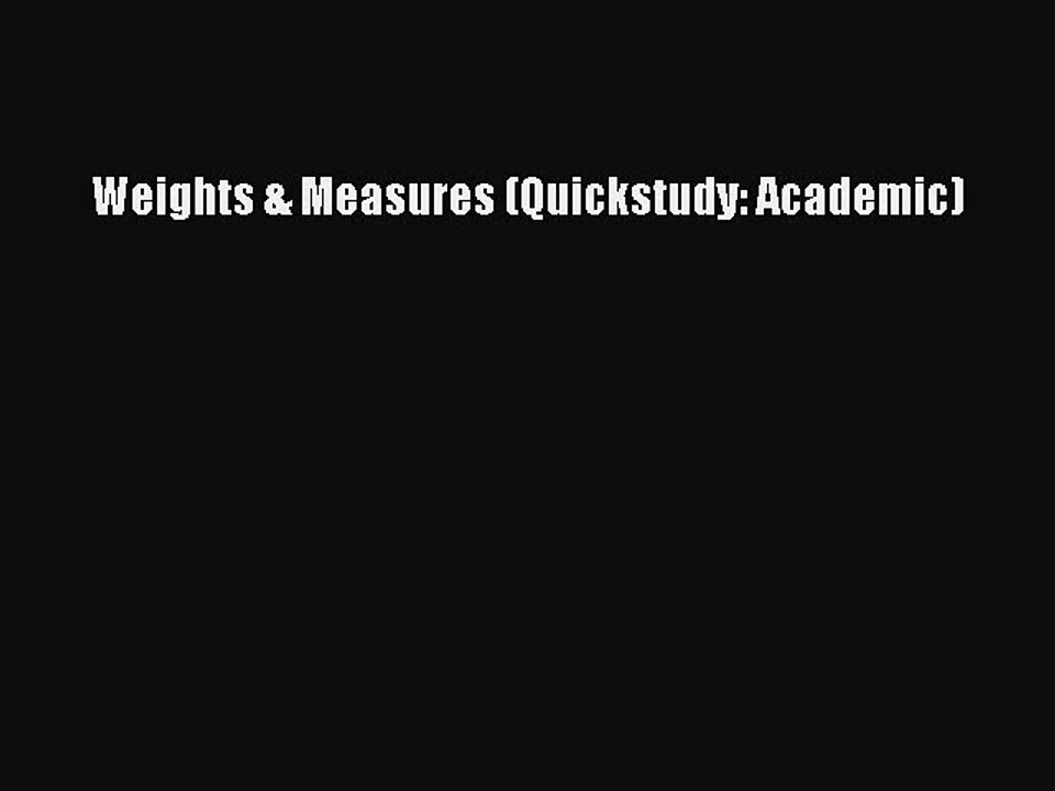 Download Weights & Measures (Quickstudy: Academic) PDF Free