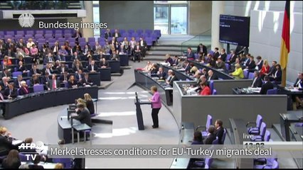 Merkel stresses conditions for EU-Turkey migrant deal