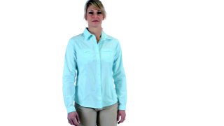 White Sierra Canyon Crest Shirt - UPF 30, Long Roll-Up Sleeve (For Women)