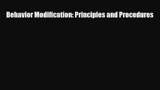 PDF Behavior Modification: Principles and Procedures Ebook