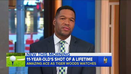 Tiger Woods Watches 11 year old Shoot HOLE IN ONE