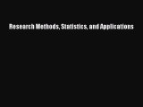 Download Research Methods Statistics and Applications PDF Free