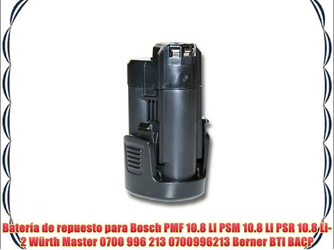 Batería vhbw 1500mAh para herramientas Bosch PMF 10.8 LI PSM 10.8 LI PSR 10.8 Li-2 Berner BTI