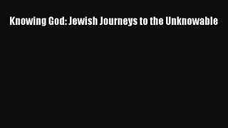 Read Knowing God: Jewish Journeys to the Unknowable Ebook Free