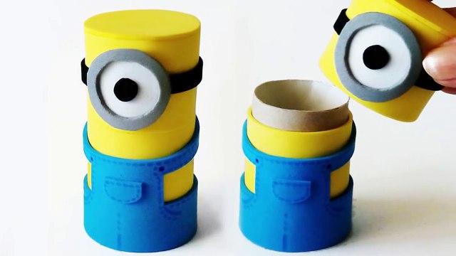DIY crafts- MINIONS BOX from cardboard tube - Innova Crafts