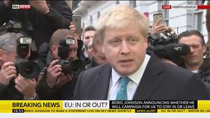 Boris Johnson Announces He Will Campaign For Britain To Leave The EU