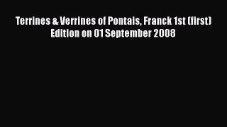Download Terrines & Verrines of Pontais Franck 1st (first) Edition on 01 September 2008 Ebook