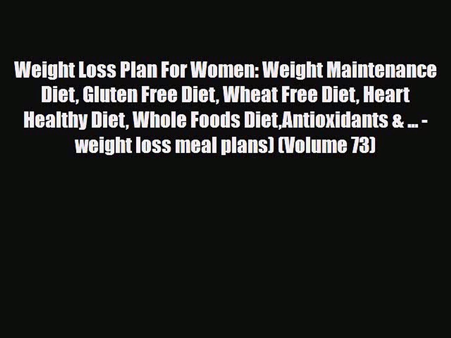free weight loss plan