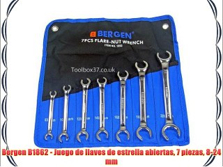 Bergen B1862 - Juego de llaves de estrella abiertas 7 piezas 8-24 mm