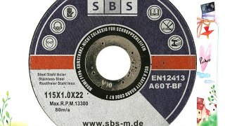 SBS - Schlößer Baustoffe - Disco de corte (acero inoxidable 50 unidades 115 x 1 mm)